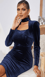 Square neck gold velvet dress styleofcb 