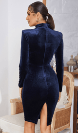 Square neck gold velvet dress styleofcb 