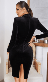 Square neck gold velvet dress styleofcb 