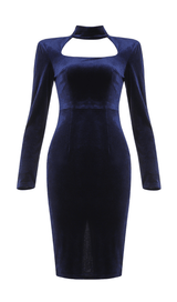 Square neck gold velvet dress styleofcb BLUE XS 