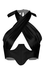 Stitching slim camisole styleofcb BLACK S 