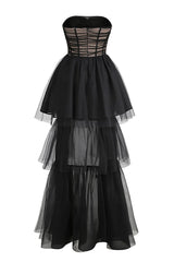 STRAPLESS CORSET TOP TULLE DRESS PAULA GOWN Dresses Oh CICI 