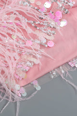 STRAPLESS SEQUINS SHINY GLITTER DRESS IN PINK Sequins Dress styleofcb 