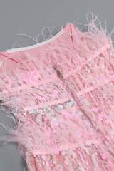 STRAPLESS SEQUINS SHINY GLITTER DRESS IN PINK Sequins Dress styleofcb 