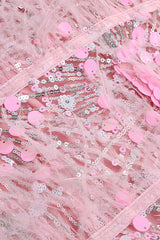 STRAPLESS SEQUINS SHINY GLITTER DRESS IN PINK Sequins Dress styleofcb 