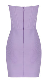 Striped pleated dress with tube top.