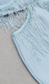 TASSEL BANDAGE MIDI DRESS IN LIGHT BLUE DRESS STYLE OF CB 