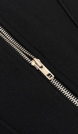 TASSEL HALTER BANDAGE MIDI DRESS IN BALCK DRESS STYLE OF CB 