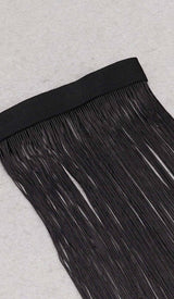 TASSEL HALTER BANDAGE MIDI DRESS IN BALCK DRESS STYLE OF CB 