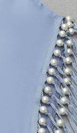 TASSEL SATIN MIDI DRESS IN BLUE DRESS STYLE OF CB 