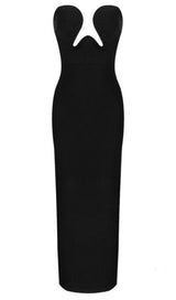 THEODORA BLACK MAXI BANDAGE DRESS