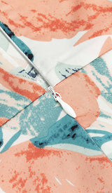 TROPICAL PRINT BUTTERFLY SLEEVE MIDI DRESS IN MULTI COLOR DRESS styleofcbdress 