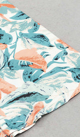 TROPICAL PRINT BUTTERFLY SLEEVE MIDI DRESS IN MULTI COLOR DRESS styleofcbdress 