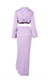 TWO-PIECE LONG-SLEEVED SPLIT DRESS