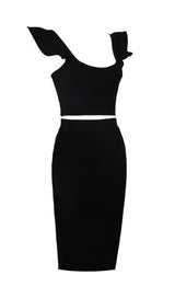 TWO PIECE SET KNIT MINI DRESS IN BLACK Dresses styleofcb 