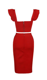 TWO PIECE SET KNIT MINI DRESS IN RED Dresses styleofcb 