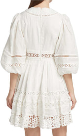 V-NECK BOTTON MIDI DRESS IN WHITE styleofcb 