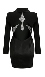 V-neck cutout suit collar dress styleofcb 