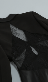 V-neck cutout suit collar dress styleofcb 