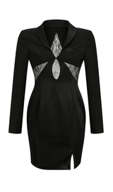 V-neck cutout suit collar dress styleofcb 