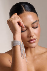 SILVER DIAMANTE TASSEL CUFF BRACELET JEWELLERY styleofcb 