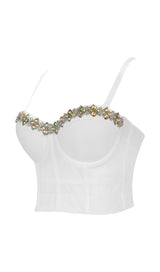 WHITE CRYSTAL CORSET Shirts & Tops styleofcb 