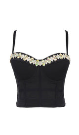 WHITE CRYSTAL CORSET Shirts & Tops styleofcb 34B/75 BLACK 