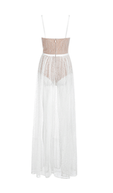 WHITE LACE STITCHING MAXI DRESS styleofcb 