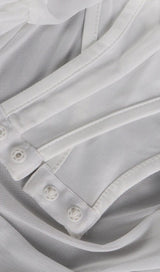 WHITE LANTERN SLEEVE TUBE DRESS