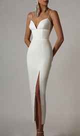 WHITE SWEETHEART NECKLINE BANDAGE DRESS Dresses styleofcb 