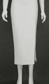 WHITE SWEETHEART NECKLINE BANDAGE DRESS Dresses styleofcb 