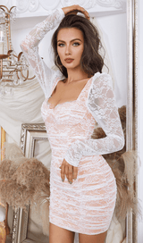 WHITE YARN KNITTED MINI DRESS Dresses styleofcb 