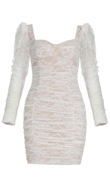 WHITE YARN KNITTED MINI DRESS Dresses styleofcb XS 