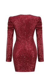 WINE RED SEQUIN BODYCON MINI DRESS Dresses styleofcb 