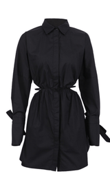 Waist cut-out shirt dress styleofcb BLACK S 