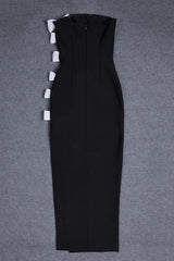 WHITE BOWS HIGH SLIT BANDAGE DRESS Bandage Dresses styleofcb 