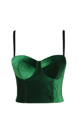 XMAS - STITCHING COLOUR VELVET CORSET styleofcb 34B/75 EMERALD 