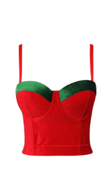 XMAS - STITCHING COLOUR VELVET CORSET styleofcb 34B/75 MULTICOLOR 