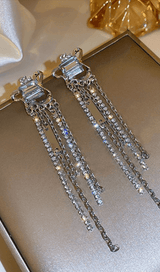 ZIRCON TASSEL EARRINGS ohmogo 