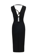 PLUNGE V-NECK MIDI DRESS DRESS styleofcb 