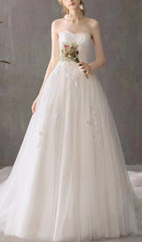 STRAPLESS LACE EMBELLISHED SHAGGY YARN DRESS IN WHITE styleofcb 