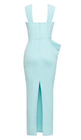 CRISS CROSS NECKLINE SATIN MIDI DRESS IN MINT DRESS STYLE OF CB 