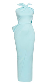 CRISS CROSS NECKLINE SATIN MIDI DRESS IN MINT DRESS STYLE OF CB 