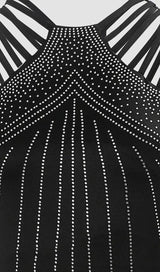 POLYESTER IRON-ON HALTER SLEEVELESS ONE STEP DRESS IN BLACK styleofcb 