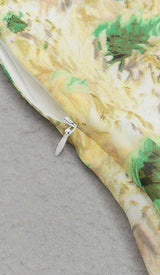 FLORAL PRINT HEM HALTER DRESS IN GREEN DRESS STYLE OF CB 