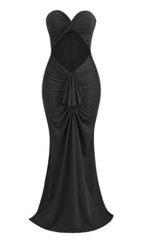 BANDEAU DRAPE MAXI DRESS IN BLACK DRESS styleofcb 