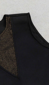 SIDE LACE UP BANDAGE MIDI DRESS IN BLACK DRESS STYLE OF CB 