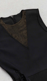 SIDE LACE UP BANDAGE MIDI DRESS IN BLACK DRESS STYLE OF CB 