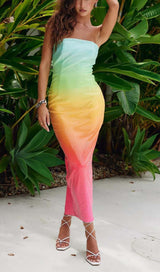 STRAPLESS SEQUIN OMBRE MAXI DRESS IN MULTI-COLOR DRESS styleofcb 